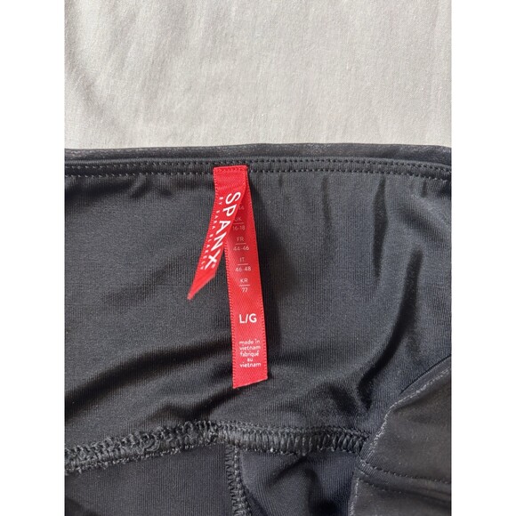 Spanx Leggings Large Faux Leather Moto Metallic Contoured Biker Baddie - Picture 6 of 7